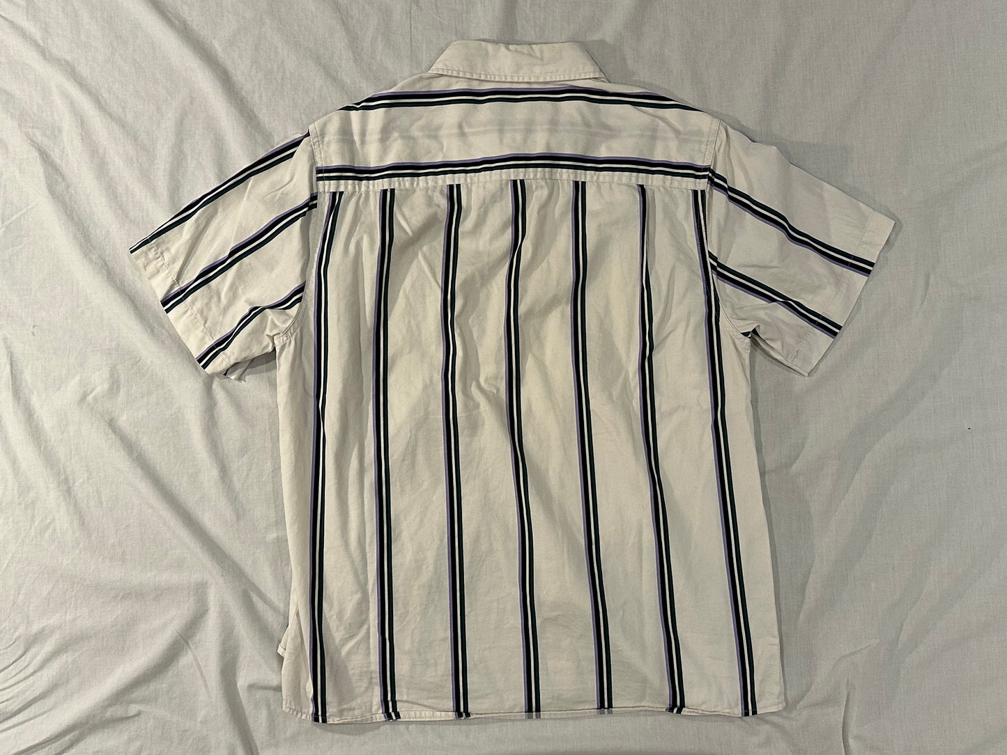 Factorie Button-Up Shirt (Small) - White, Black, Purple, Green - 6/10 Condition