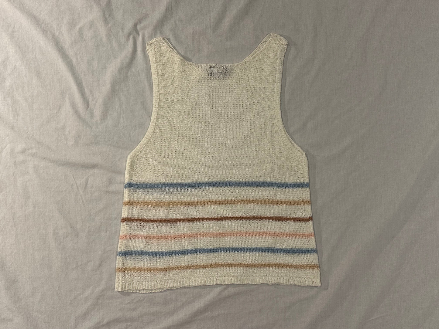 Dotti Sweater Vest (Women's XS) - Cream, Beige, Pink - 9/10 Condition