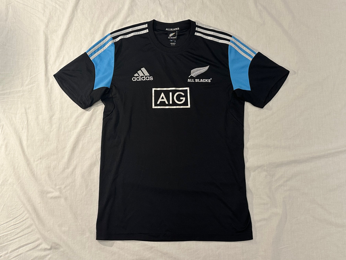 Adidas All Blacks Sports Shirt (Large) - Black, Blue, White - 9/10 Condition