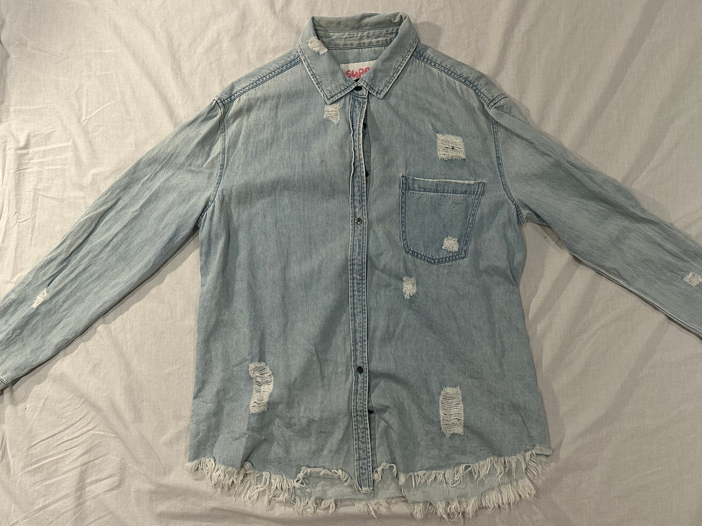 Supré Shirt (Women's XS) - Denim - 8/10 Condition