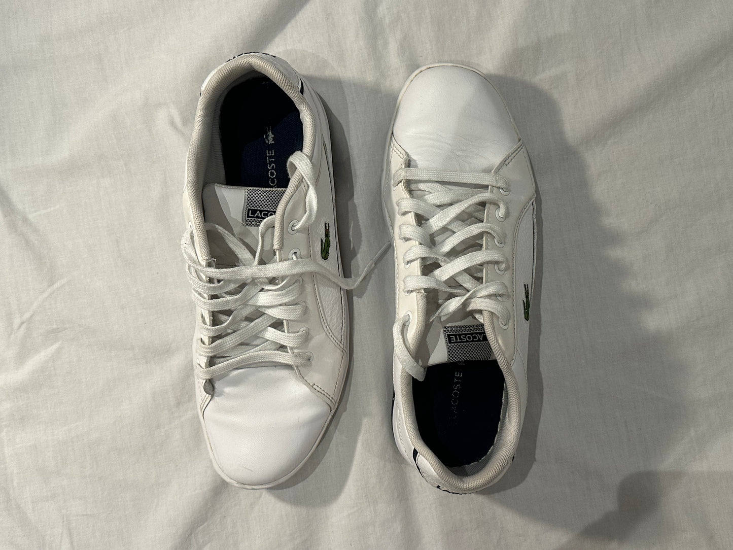 Lacoste Sneaker Shoes (US 9) - White, Navy - 9/10 Condition