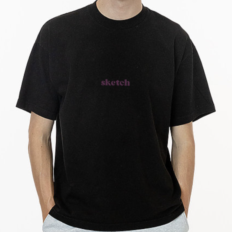 Sketch Essential T-Shirt - Black, Purple