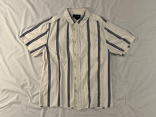 Factorie Button-Up Shirt (Small) - White, Black, Purple, Green - 6/10 Condition