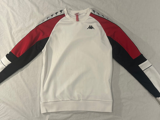 Kappa Sweater (Small) - White, Navy, Red - 8/10 Condition